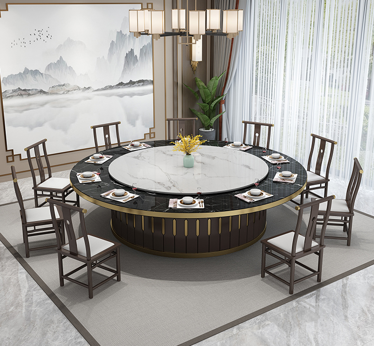 輕奢風16人台電動餐桌