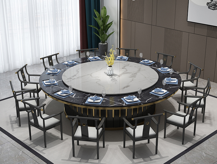 高（gāo）檔大理石電動餐桌