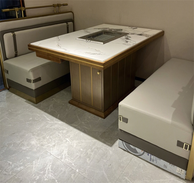 自帶排煙淨化（huà）無煙烤肉桌