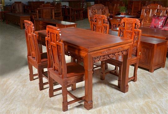 老榆木餐桌椅組合（hé）