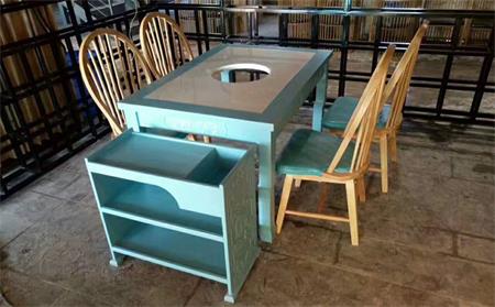 下沉式實木（mù）火（huǒ）鍋桌