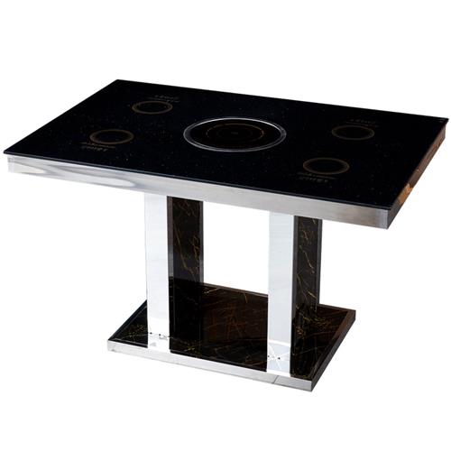 鋼化玻璃（lí）隱形觸控式一人一鍋小火鍋桌自助火鍋桌