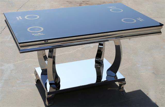 鋼化玻璃麵火（huǒ）鍋桌（zhuō） 隱形韓式燒烤桌子