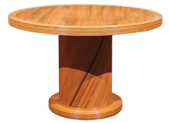 茶館新中式特色實（shí）木圓形（xíng）簡約桌子