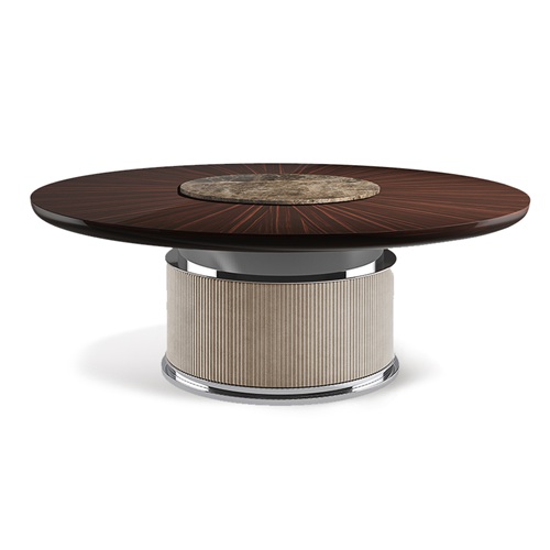 茶餐廳後現（xiàn）代輕奢圓形大餐桌