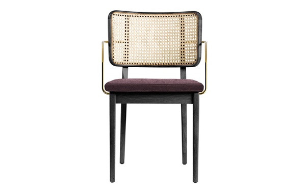 新中式粵菜茶餐廳（tīng）實木輕奢帶扶手餐椅