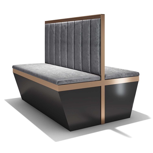 茶餐廳現代輕奢（shē）不鏽鋼雙麵卡座