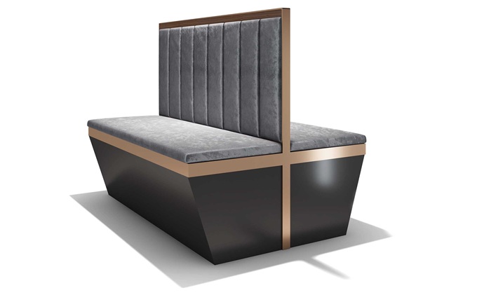 茶餐廳現代輕奢（shē）不鏽鋼雙麵卡座