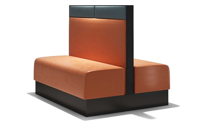 港式茶餐（cān）廳雙麵真皮軟包卡座