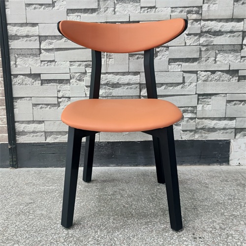 茶餐廳極簡（jiǎn）中式實木pu皮椅子