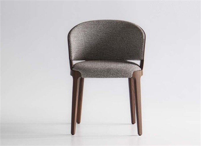 茶餐廳（tīng）休閑（xián）布藝時尚胡桃木椅子