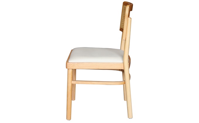 茶餐廳簡約複古實木藤編餐（cān）椅