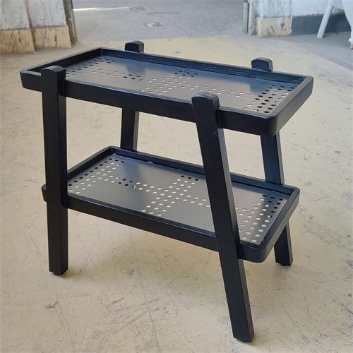 火鍋店餐廳雙層實（shí）木菜架批發