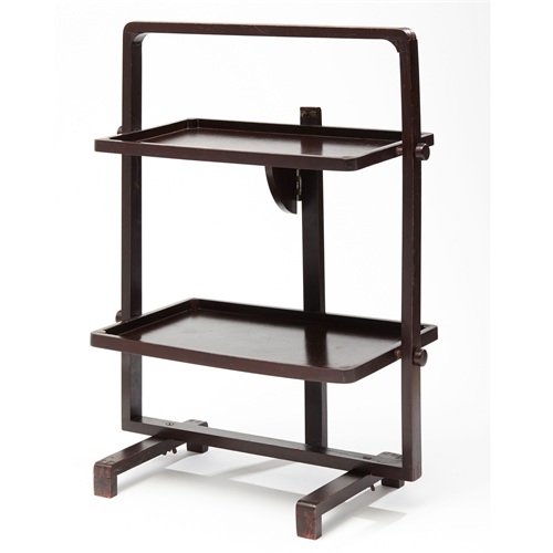 中餐廳實木（mù）平板兩層（céng）菜架-菜架（jià）廠家定做批發直銷