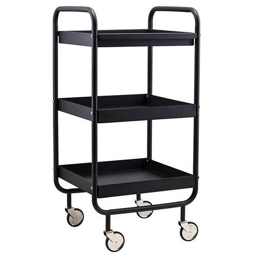 火鍋店鐵藝平板簡約三（sān）層加萬向輪菜架（jià）