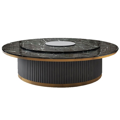 酒店包廂大理石豪華電動餐桌大（dà）圓桌