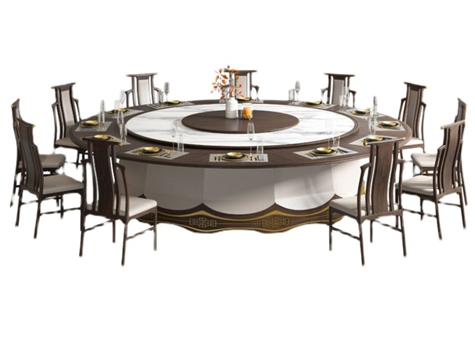 宴會廳新（xīn）中式20個人的電動餐桌