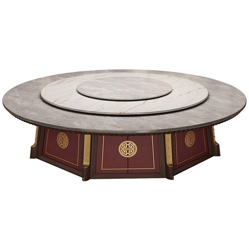 酒店會所新中（zhōng）式（shì）實木豪華電動（dòng）餐桌大圓桌（zhuō）