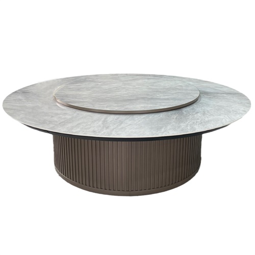 酒店會所包房大理石電動餐（cān）桌大圓桌