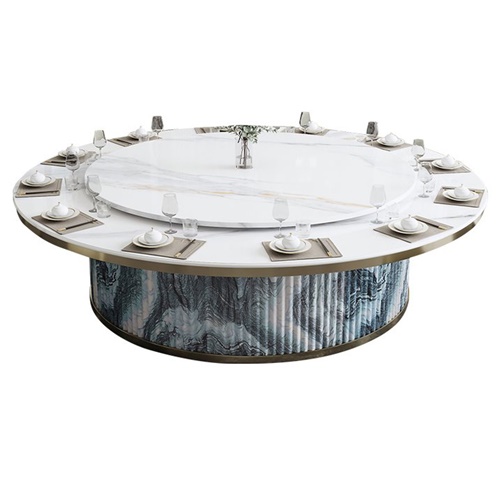 酒店會所高檔（dàng）16人位（wèi）大理石電動餐桌