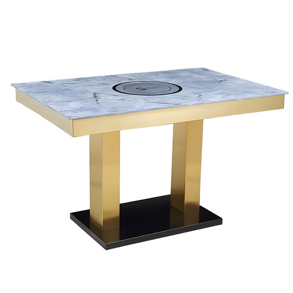 火鍋店時尚簡約大理石（shí）台麵火鍋桌