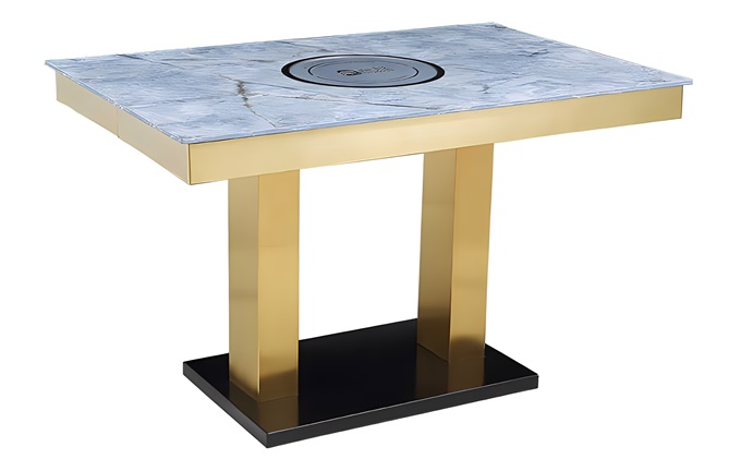 火鍋店（diàn）時尚簡約（yuē）大理石台麵火鍋桌