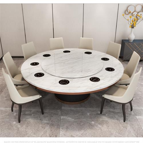 一人一（yī）鍋大（dà）理石火鍋桌_自助火鍋桌帶轉盤