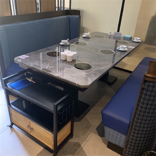 一人一鍋自助小火鍋桌_6人位電磁爐一人一鍋餐桌（zhuō）