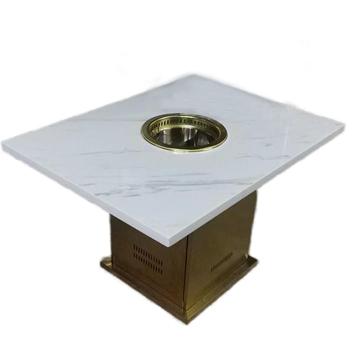 海（hǎi）底撈同款時尚不鏽鋼大理石火鍋桌