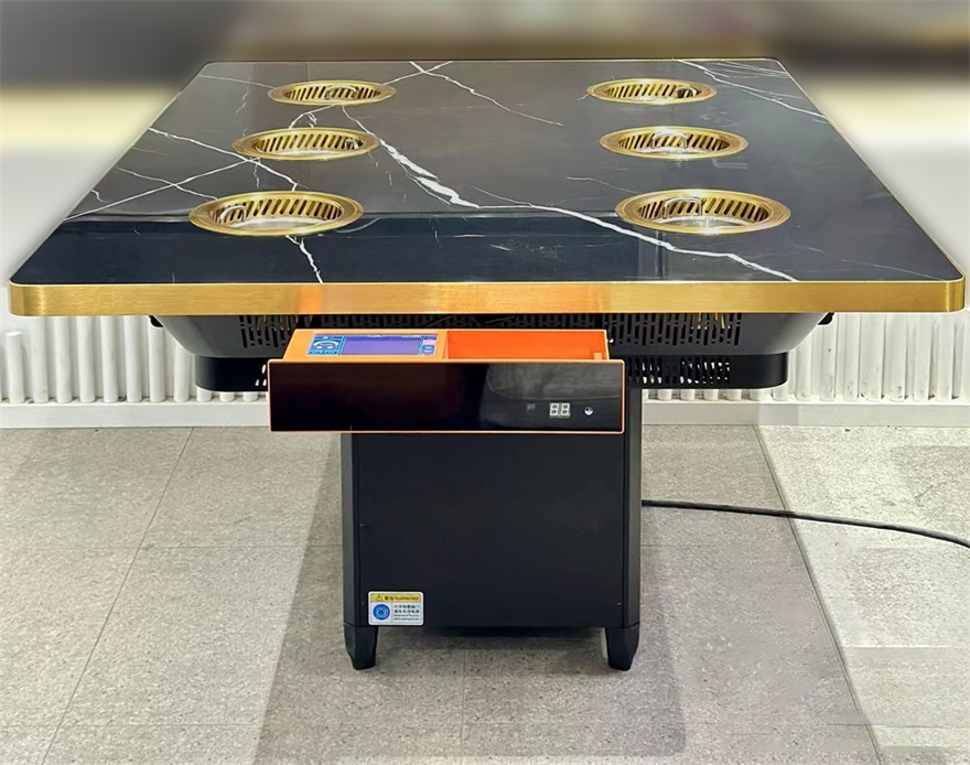 大理石火鍋桌子6人位一人一鍋無煙小火（huǒ）鍋桌