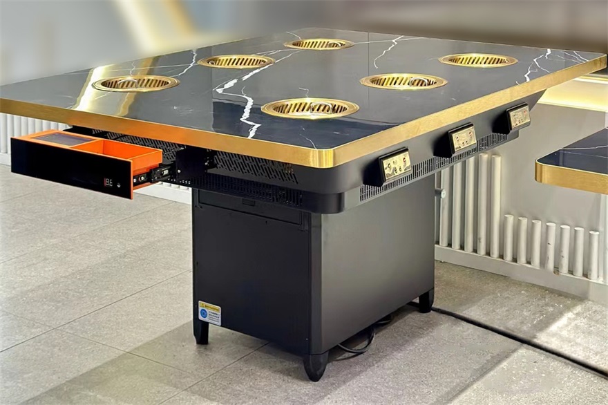 大理石火鍋桌子6人位一人一（yī）鍋無煙小火鍋桌