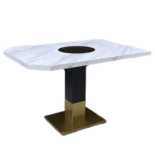 火鍋店不鏽鋼高檔大理石麵電磁爐火鍋桌（zhuō）批發