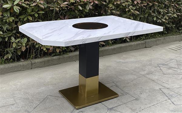 火鍋店不鏽鋼大理石麵電磁爐火鍋（guō）桌