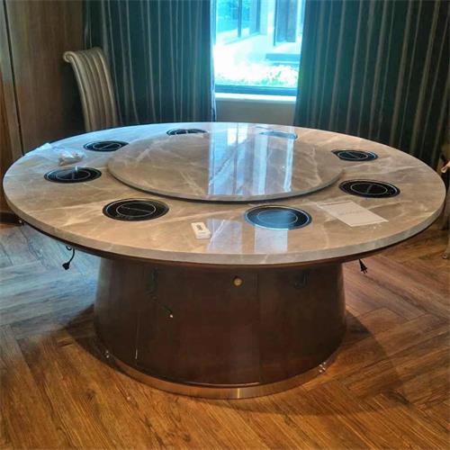 包房8人位大理石（shí）一人一鍋電磁爐火鍋桌（zhuō）子