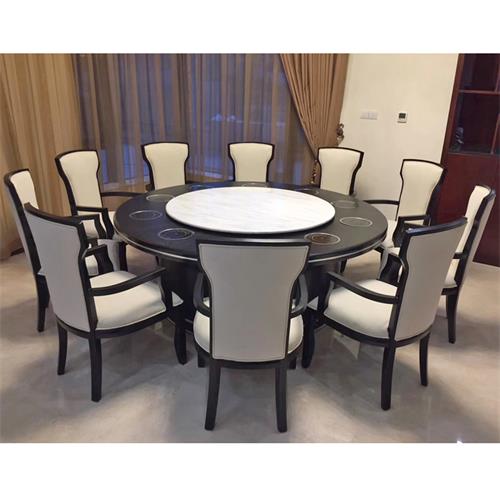 酒店大理石火鍋餐桌_自帶電磁爐的小火鍋桌子