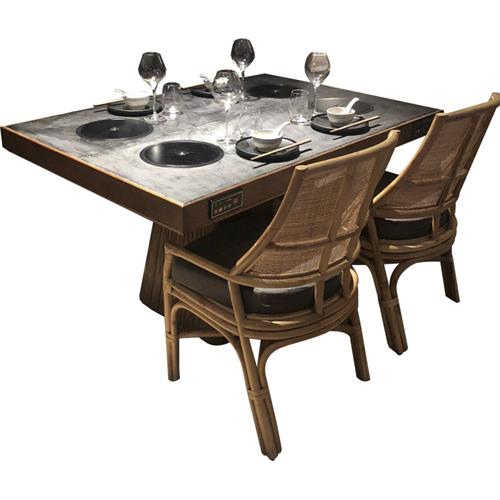 火鍋店大理石輕奢每（měi）人每鍋4人位（wèi）小（xiǎo）火鍋桌