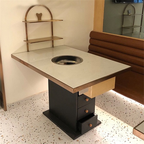 火鍋店創意時尚桌麵菜架大理石火鍋（guō）桌