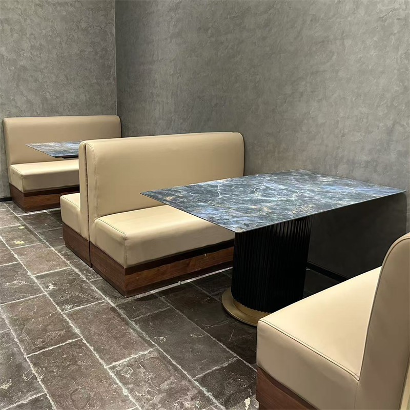 火锅店时尚简约岩板隐藏式电磁炉火（huǒ）锅桌