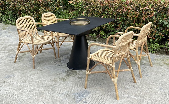 餐廳新款火鍋桌子_火燒石台麵電烤烤肉桌