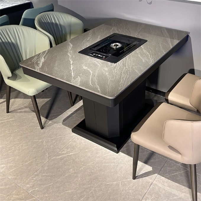 岩板台麵智能無煙淨化（huà）韓式電烤肉桌