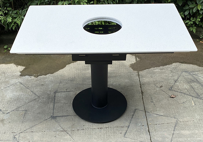 牛肉火鍋大理石台麵下沉式電磁爐火（huǒ）鍋桌