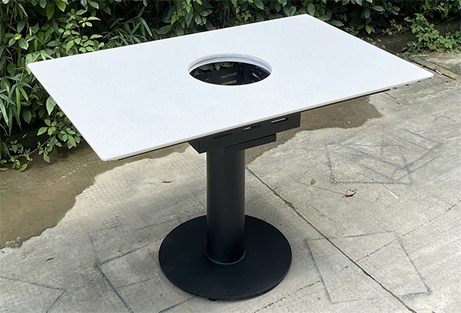 牛肉火鍋大理石台麵下沉式（shì）電磁爐火鍋桌