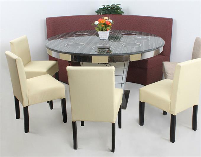 火鍋桌與火（huǒ）鍋椅搭配展示