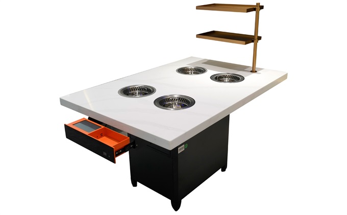 一人一鍋自助火鍋大理石智（zhì）能無煙淨化小火鍋桌