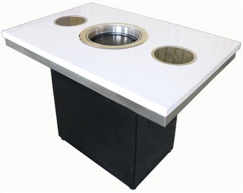 自助火鍋燒烤一體餐桌 大（dà）理石烤涮一體桌 