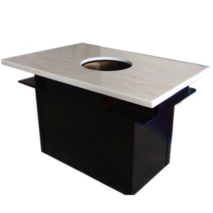 大理石（shí）桌麵實木桌腳電磁爐火鍋桌（zhuō）