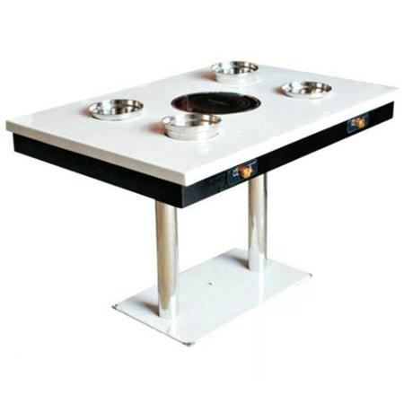 4人位大理石桌麵一人一（yī）鍋火鍋燒烤一體桌