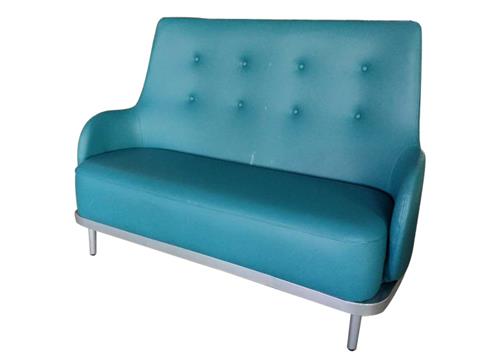 現代（dài）休閑簡約拉扣高檔皮沙發卡座 