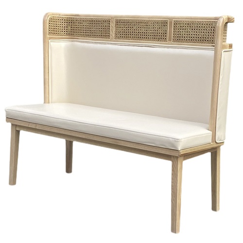 奶茶飲品店甜品店原木色（sè）實木卡座沙發