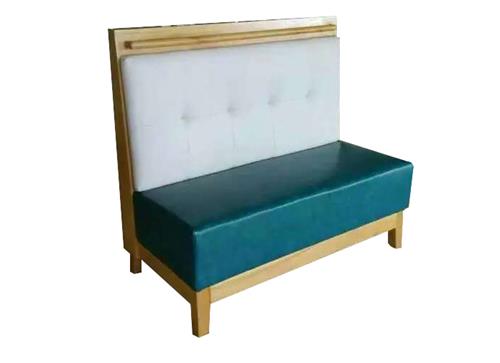 現代簡約實木雙人卡座沙發